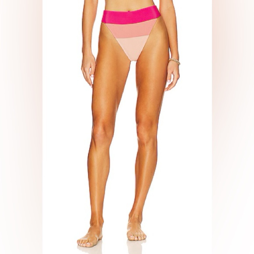 BEACH RIOT Alexis Bottom in Rouge Color Block size medium